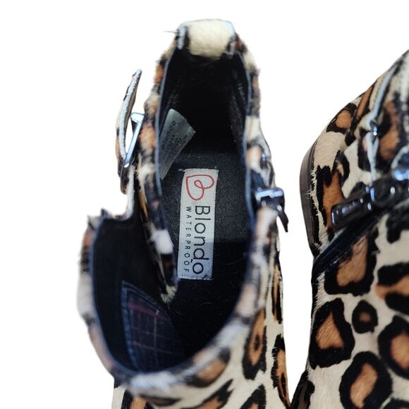 Blondo waterproof Tami leopard print ankle booties boots 7.5 - Picture 4 of 6